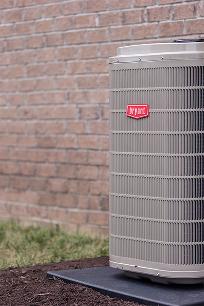 Close up of Bryant outdoor air conditioning unit | AC Install | Bennett Heating and Air